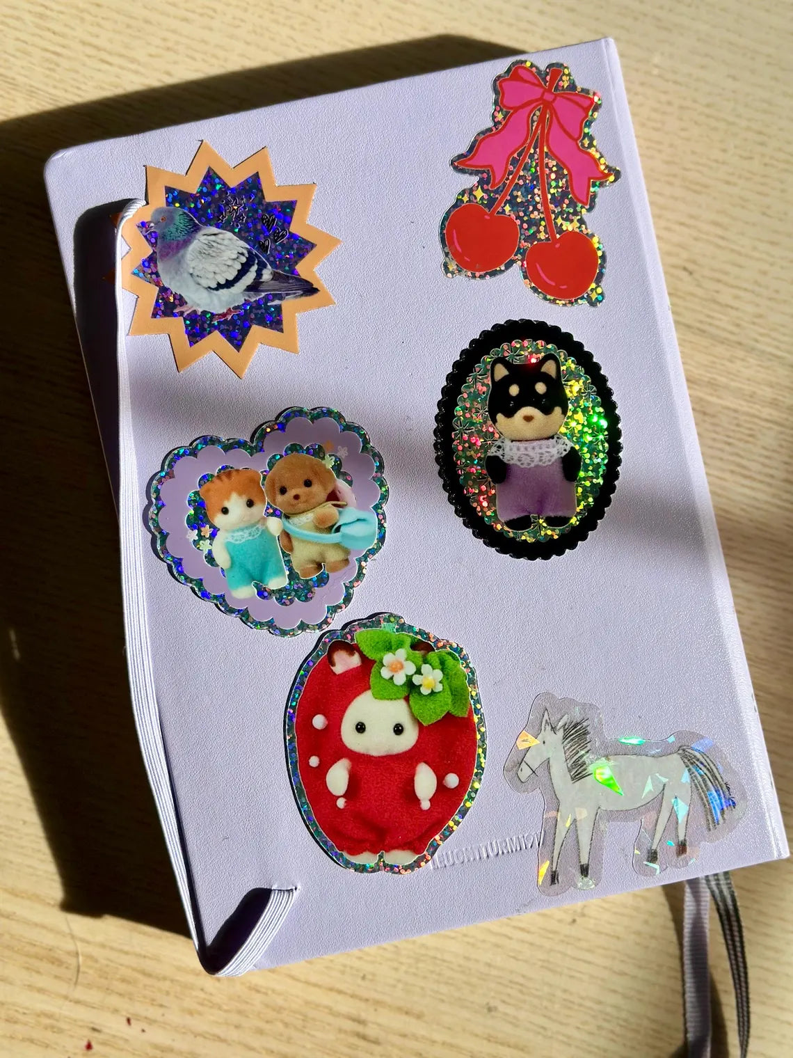 Sylvanian Families Strawberry Bunny Glitter Vinyl Sticker