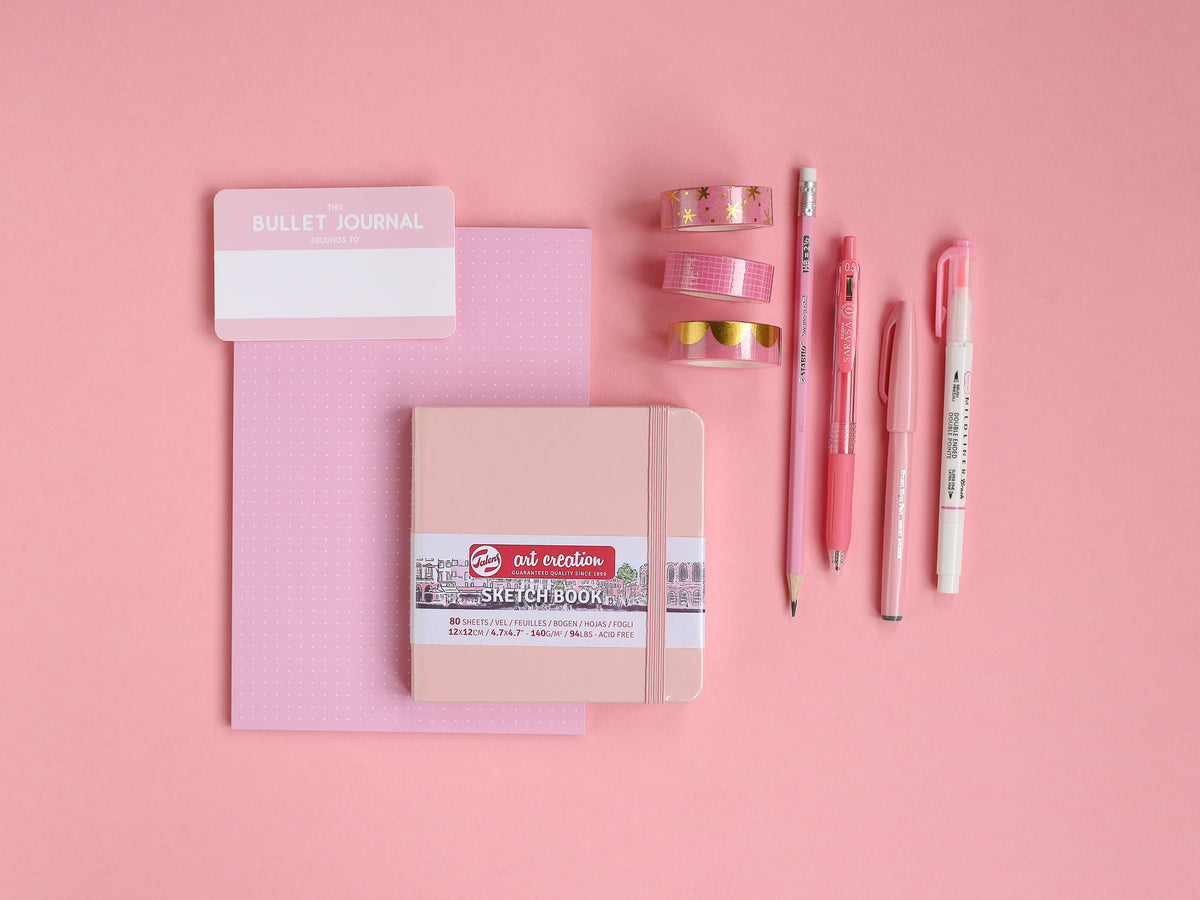 Pink stationery sale