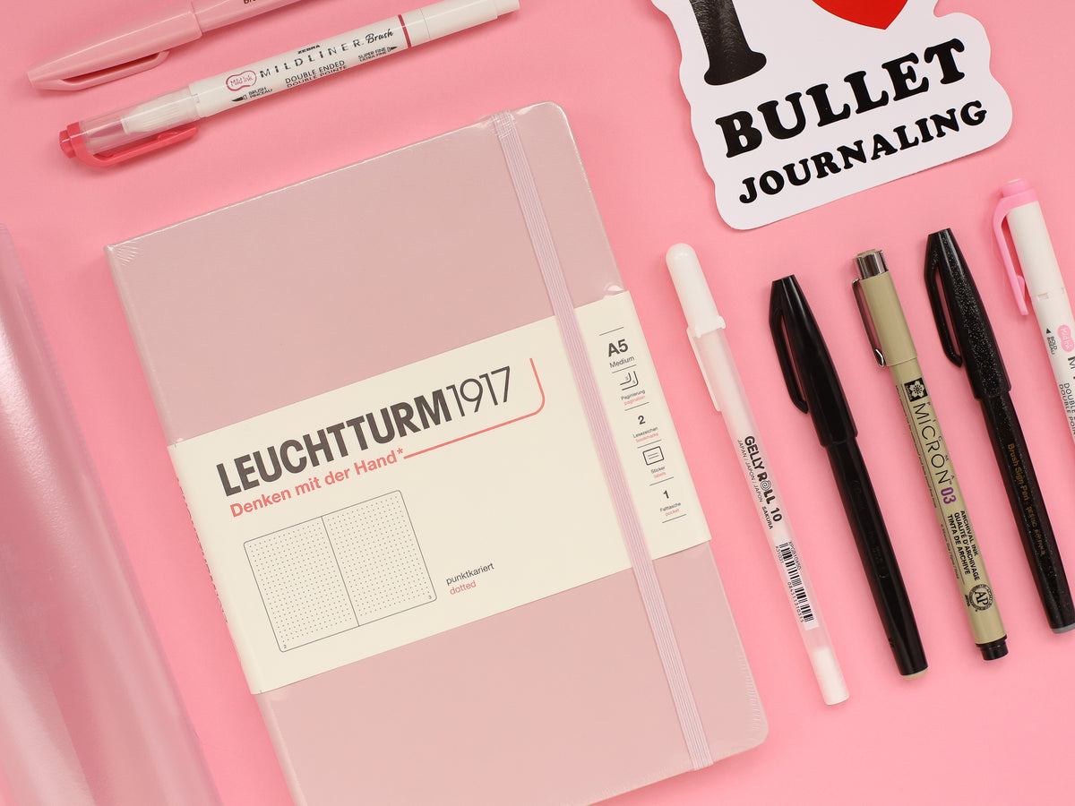 Pink Bullet Dotted Journal Kit with Gift Box - 75pcs Journaling Supplies  Set