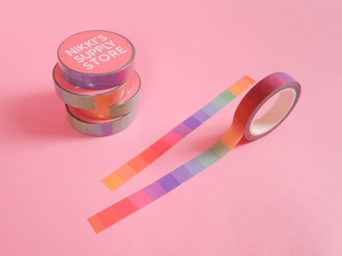 Block Rainbow Washi Tape