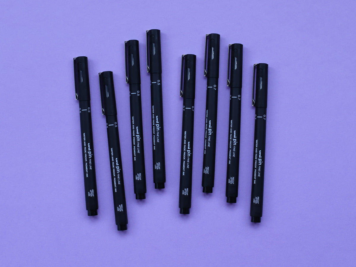 Uni Pin Fine Liner Pen - 0.7 mm, Black 