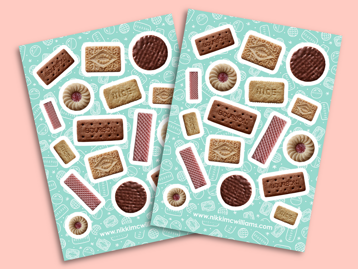Biscuit Collection Collage Sticker Sheet - A5 | Nikki's Supply Store