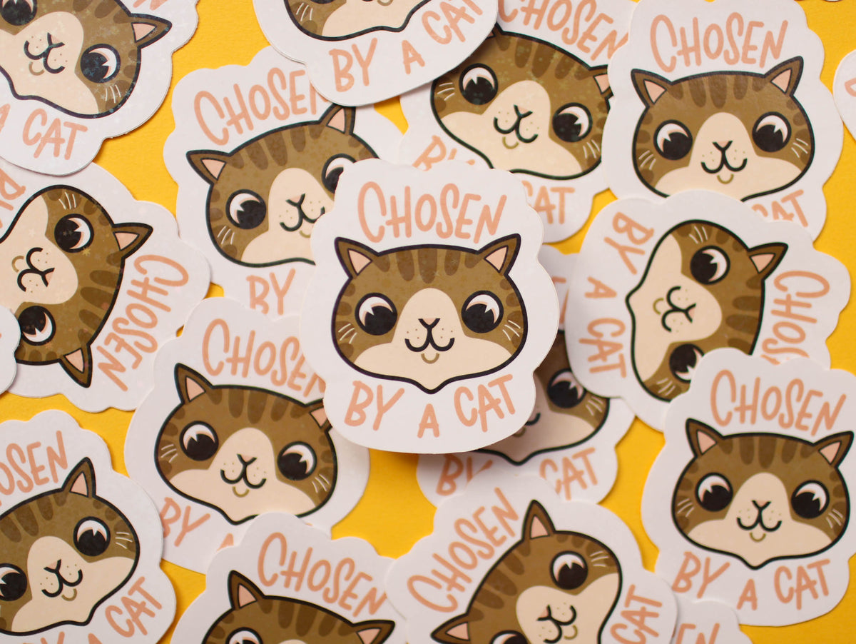 Chosen By A Cat Holographic Vinyl Stickers | Nikki's Supply Store