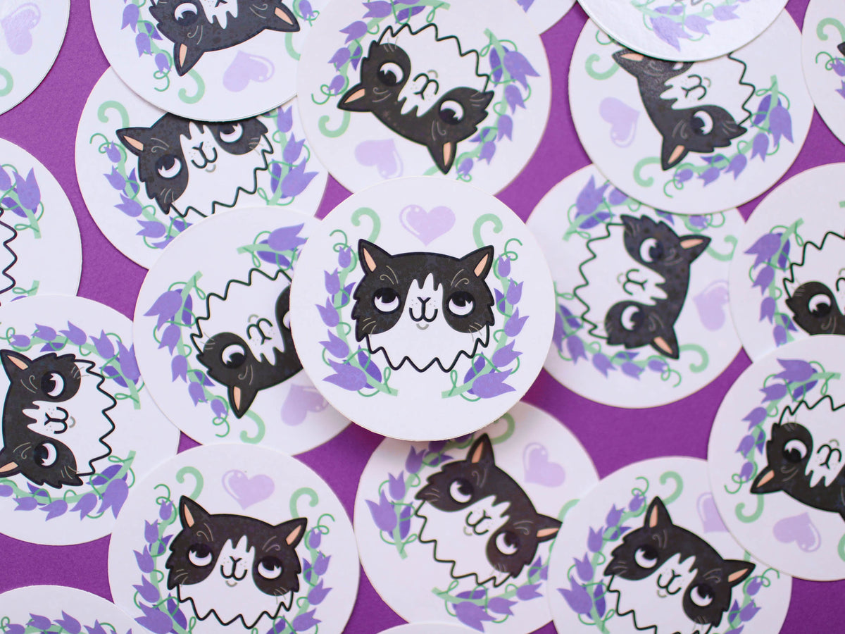 Spring Kitty Cat Holographic Vinyl Stickers | Nikki's Supply Store