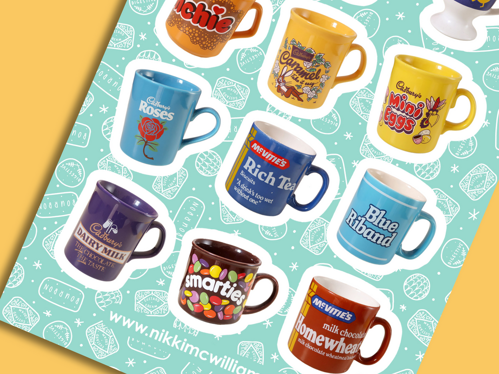 Easter Mug Collection Collage Sticker Sheet - A5 | Nikki's Supply Store