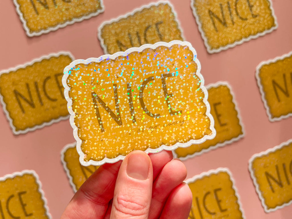 Be Nice Holographic Vinyl Stickers