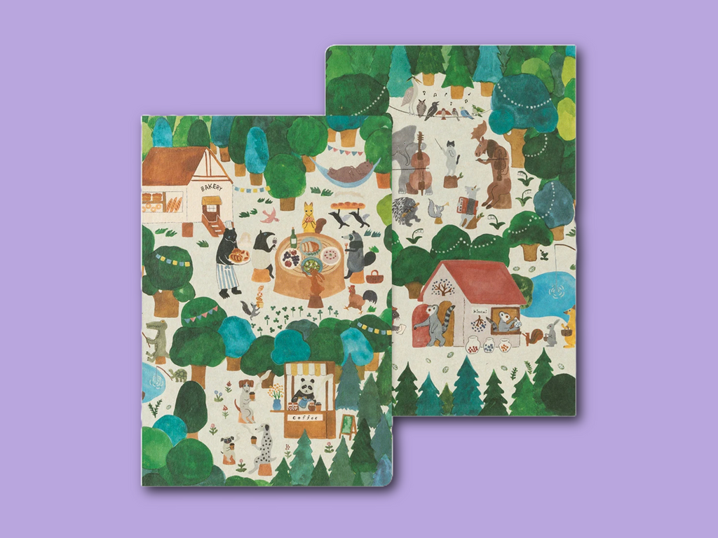 Midori Yuru B6 Log Notebook - Forest Animal | Nikki's Supply