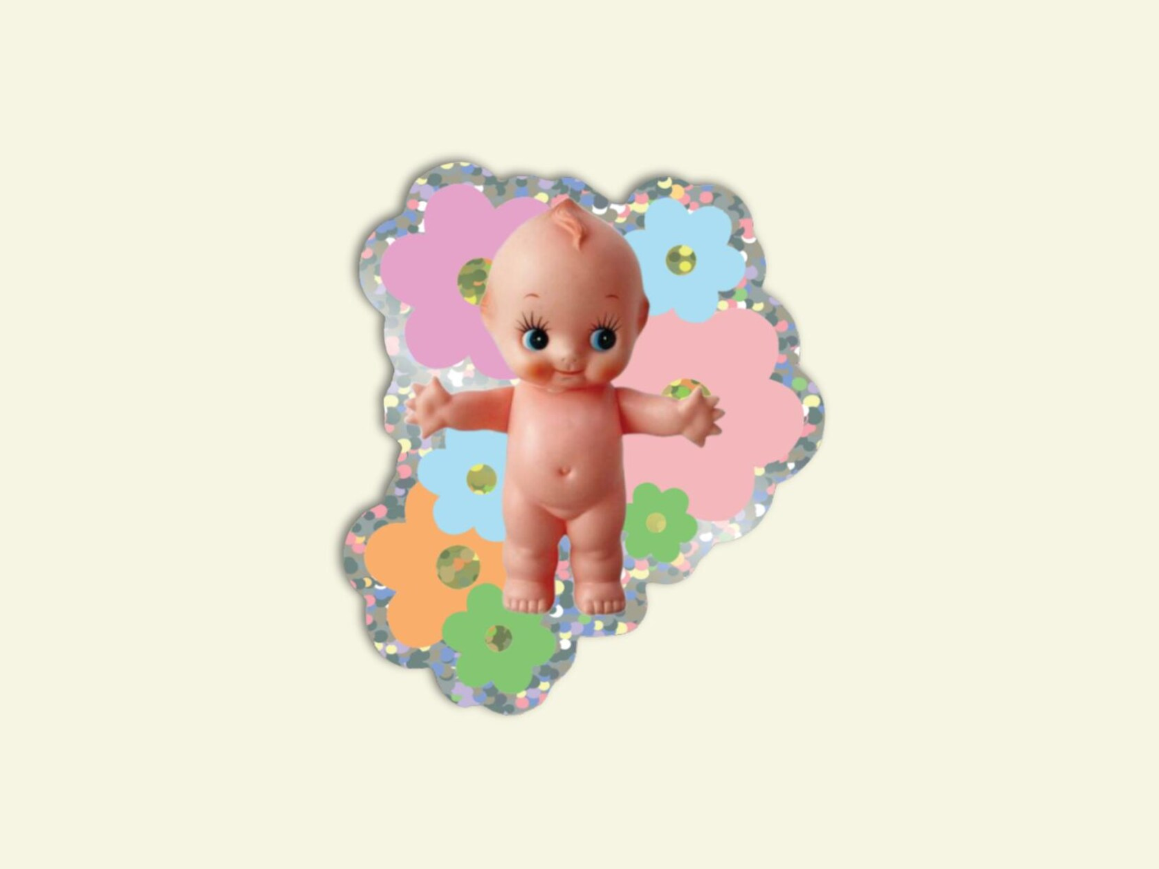 Kewpie Baby Glitter Vinyl Sticker | Nikki's Supply Store