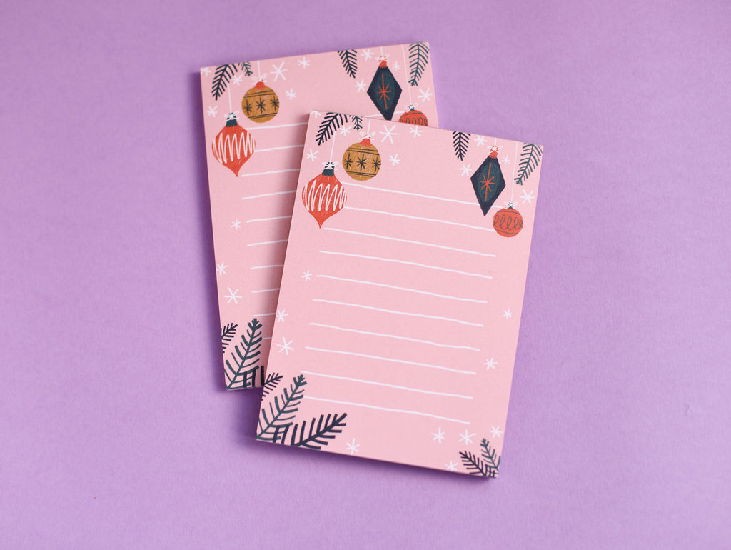 Festive Baubles Notepad - A6