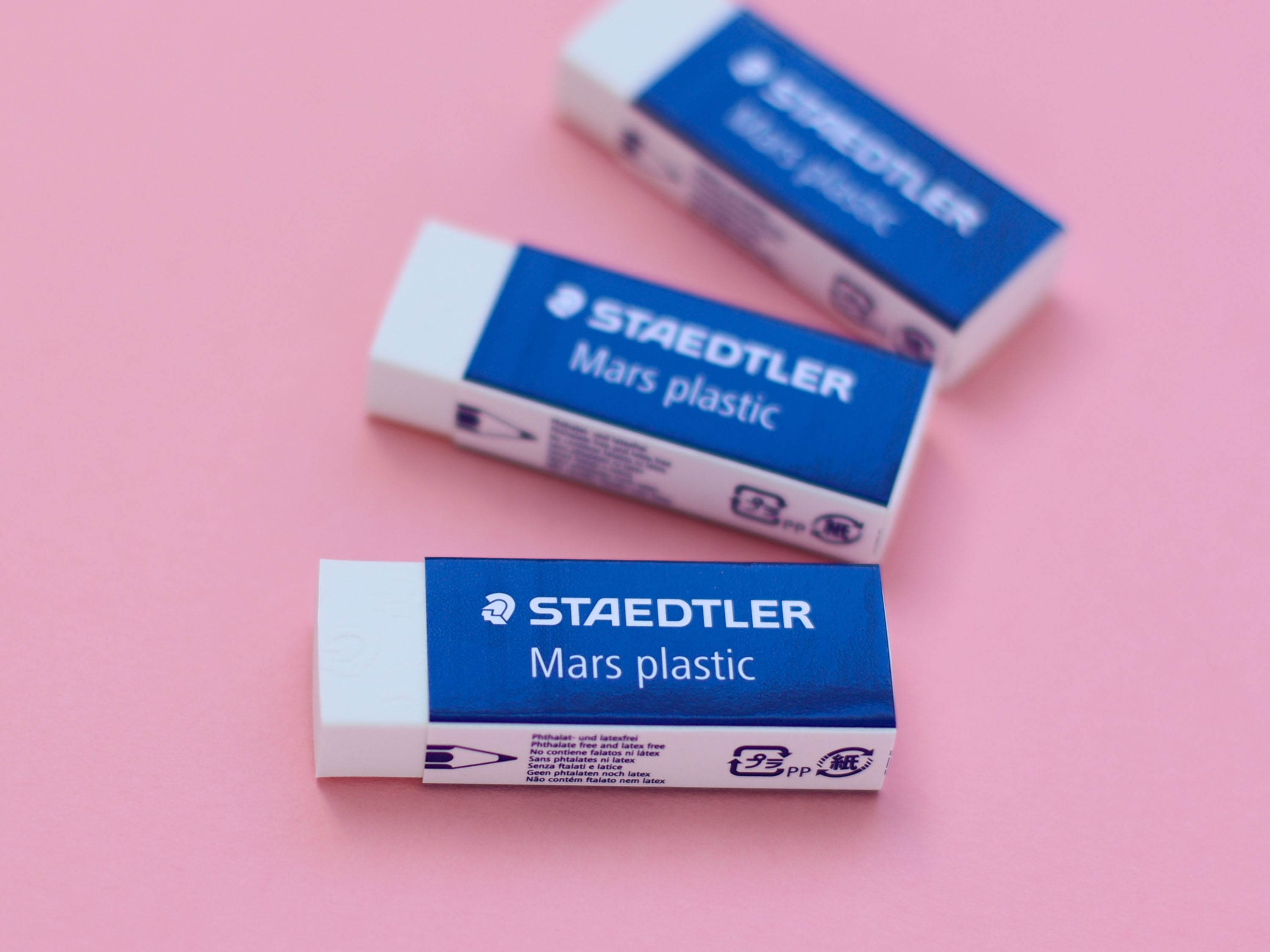 Staedtler Combi Eraser 3x Staedtler Mars Plastic Combi Erasers - Twin Tip For Pencil &amp; Ink, Made In Germany Eraser Stick