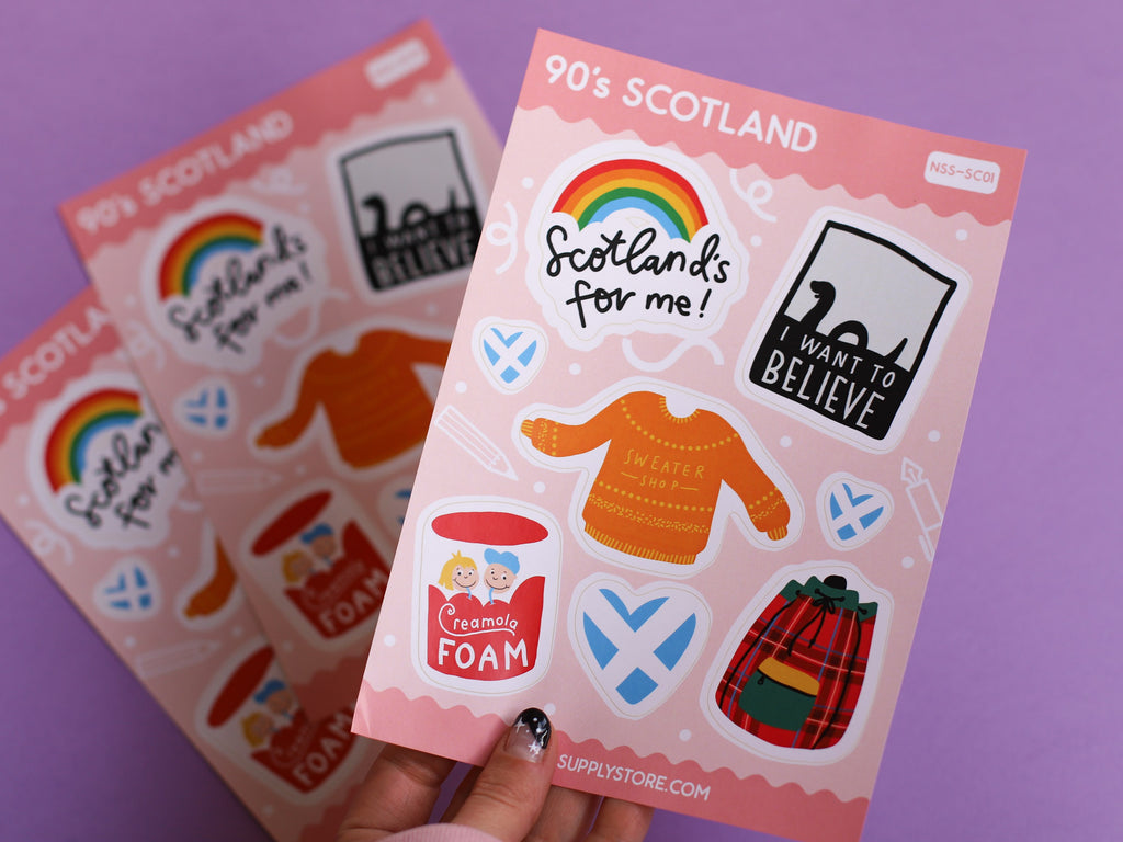 A5 Sticker Sheet - 90's Scotland