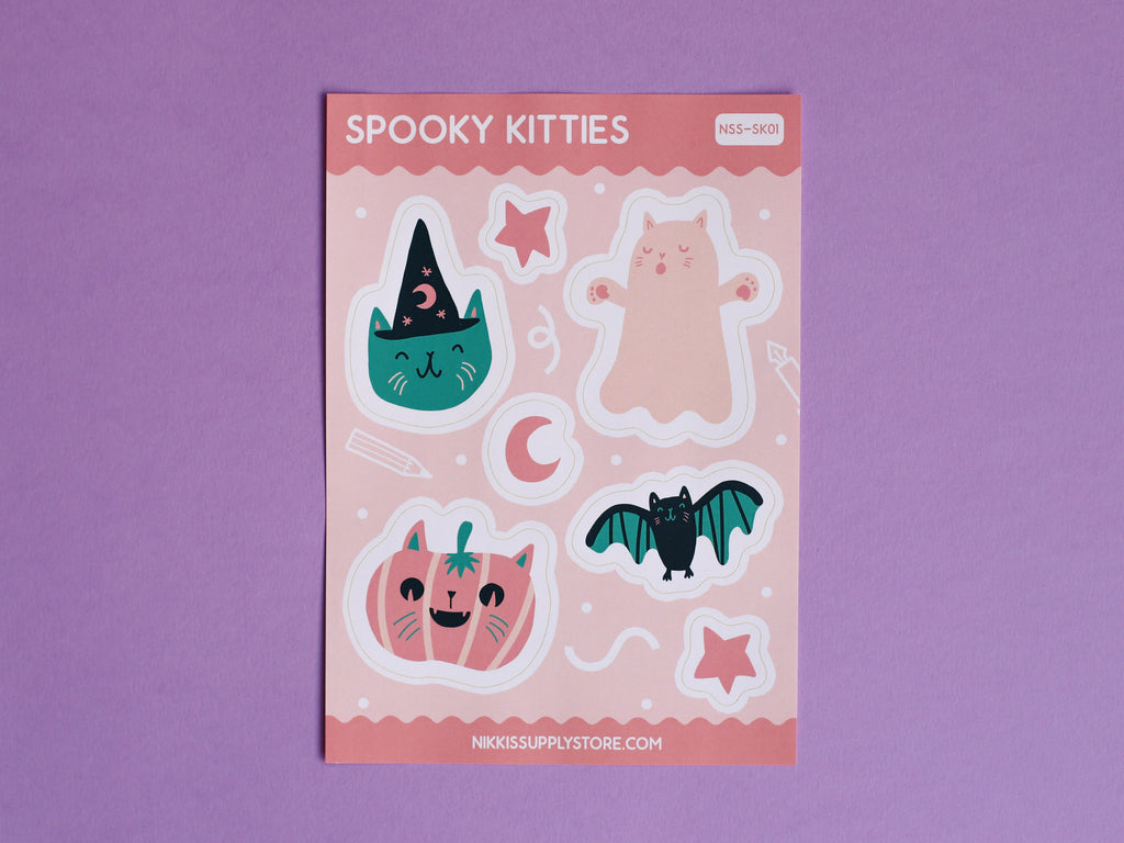A5 Sticker Sheet - Spooky Kitties -