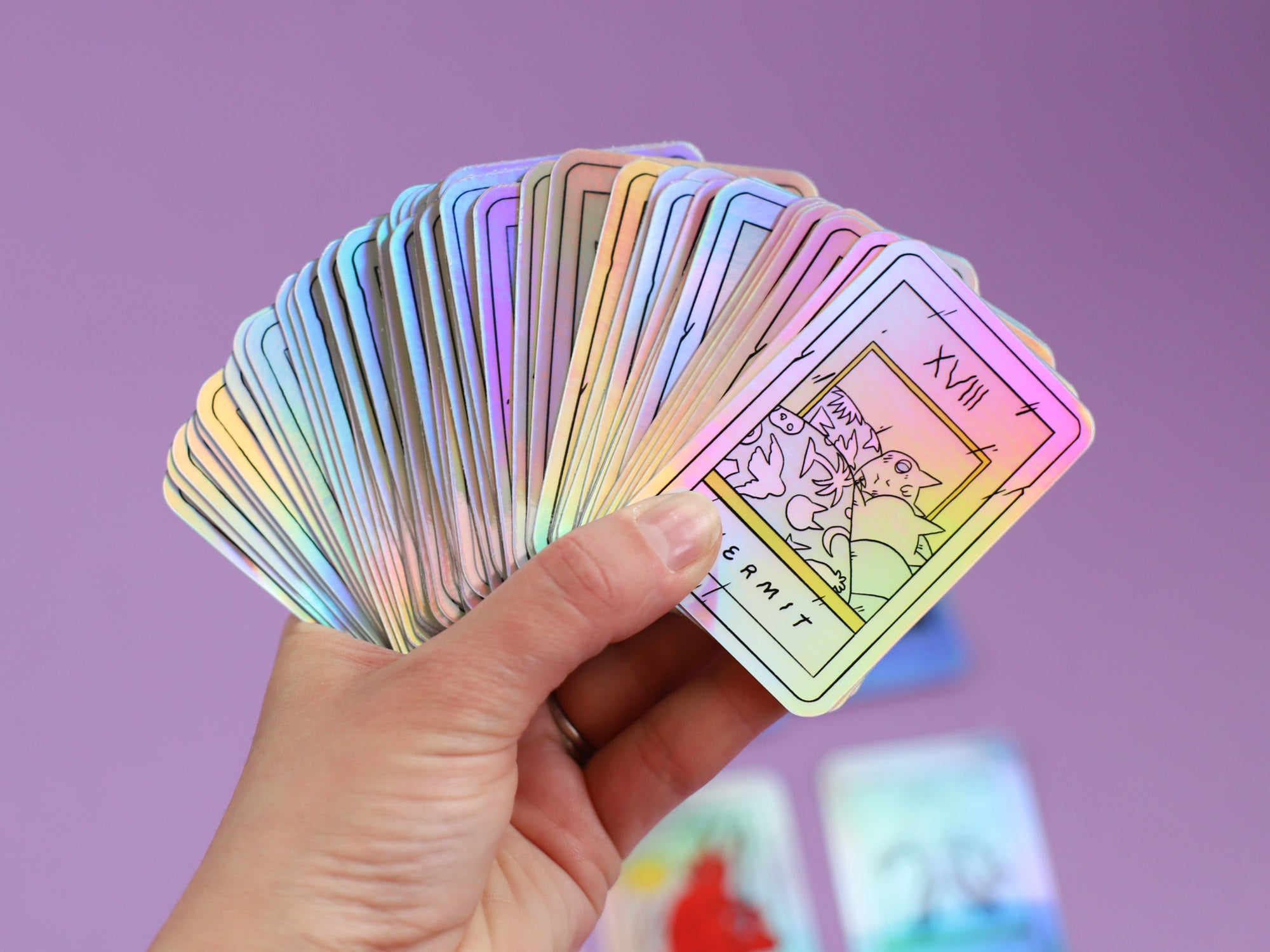 Tarot Card Holographic Stickers
