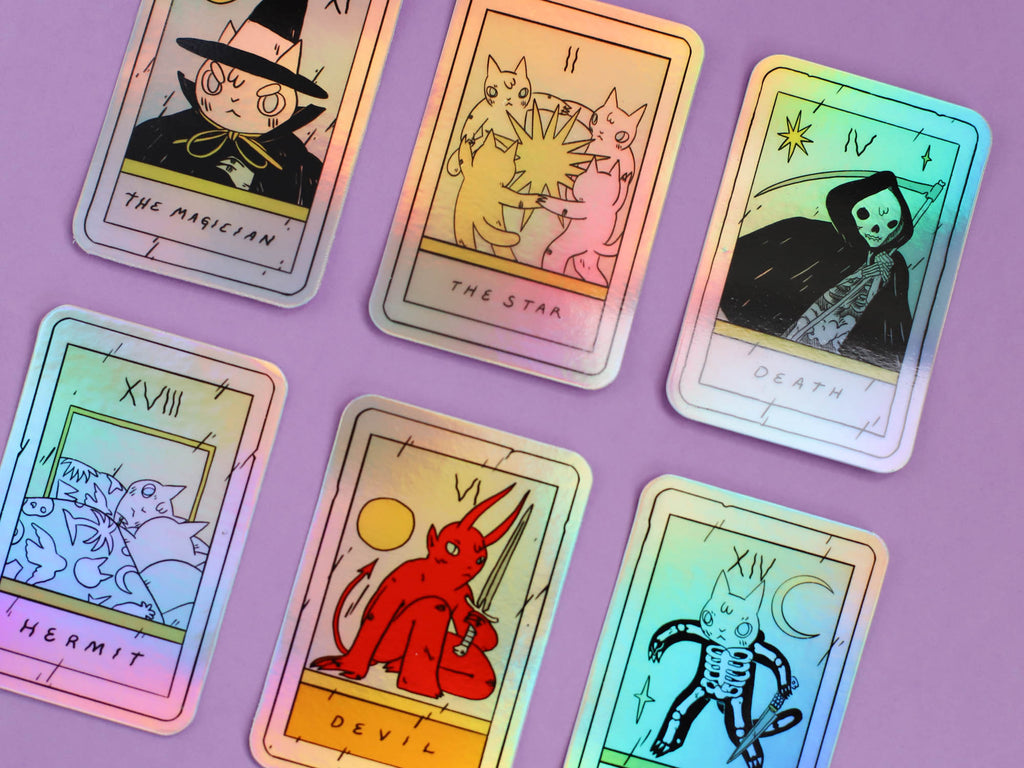 Tarot Card Holographic Stickers