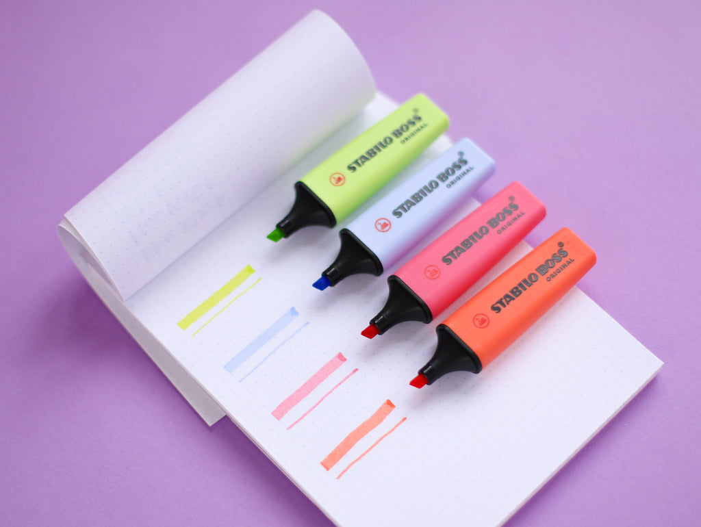 Pack of 4 Stabilo Boss Pastel Highlighters