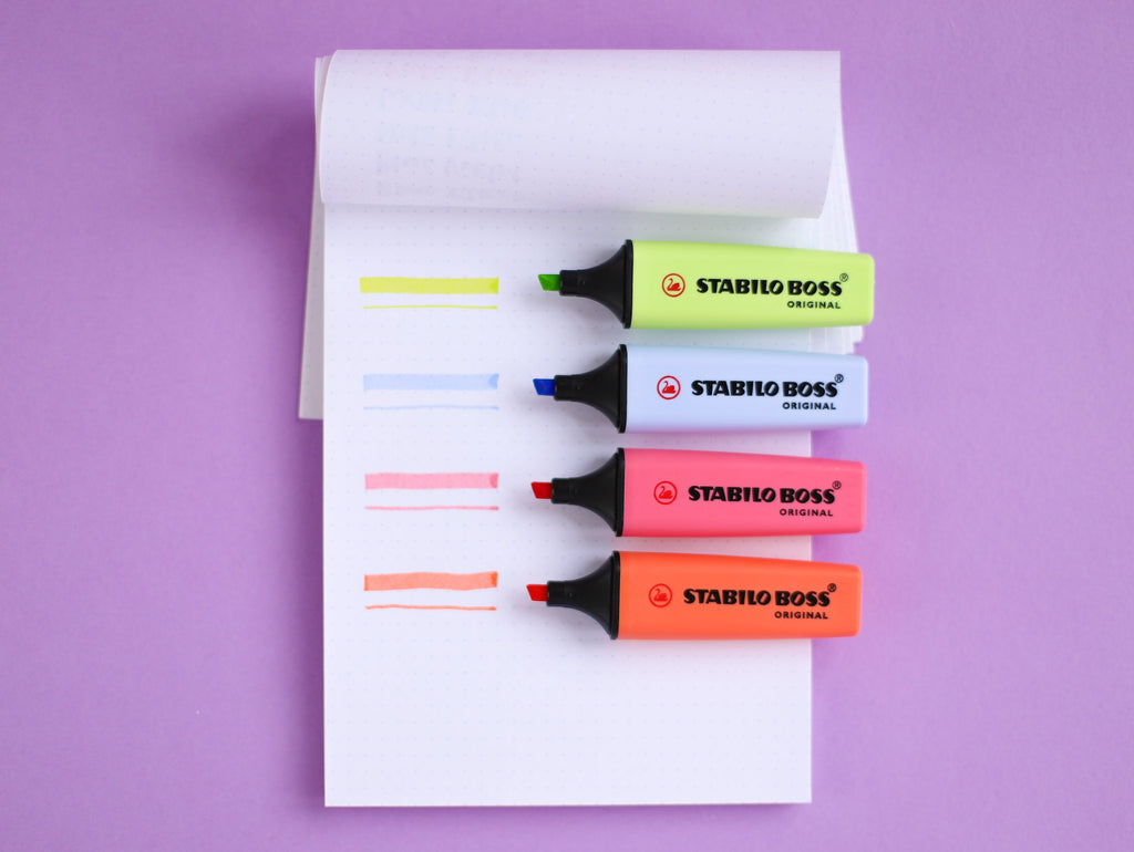 Pack of 4 Stabilo Boss Pastel Highlighters