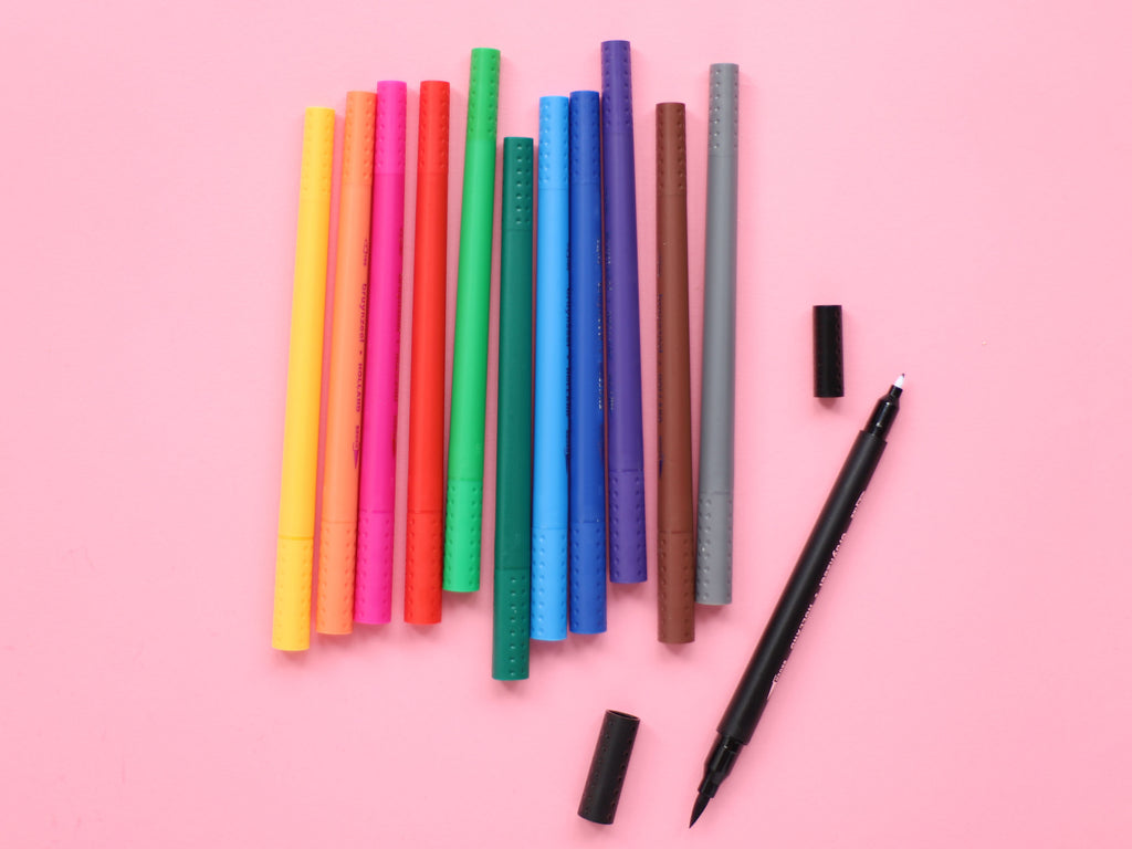 Fineliner / Brush Pen Dual Tip Set - 12 pack Rainbow