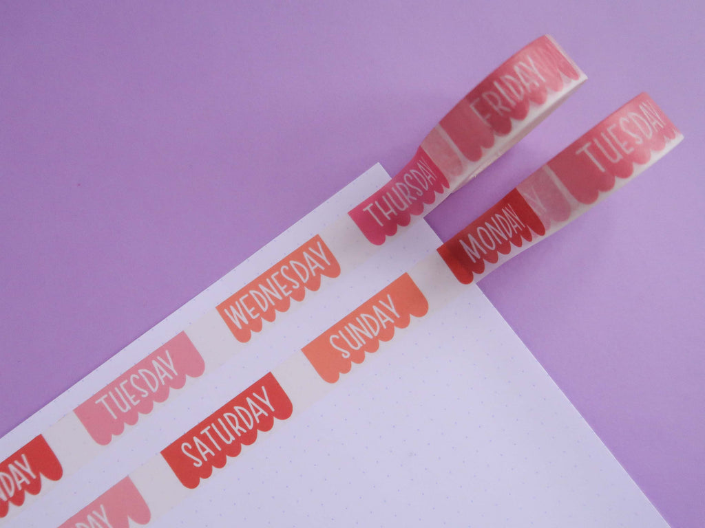Warm Banners Days of the Week Washi Tape