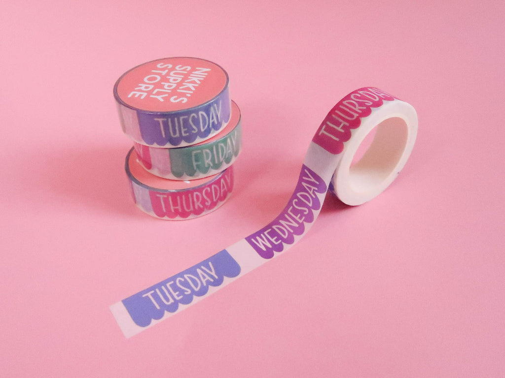 Bright Banners Days of the Week Washi Tape
