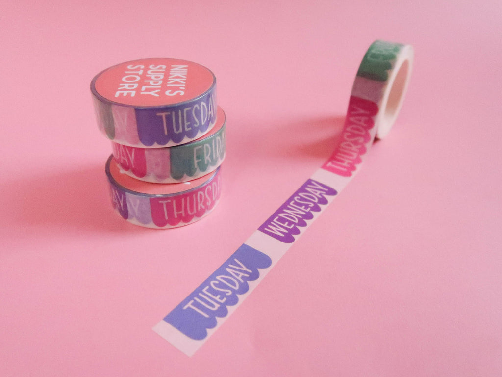 Bright Banners Days of the Week Washi Tape