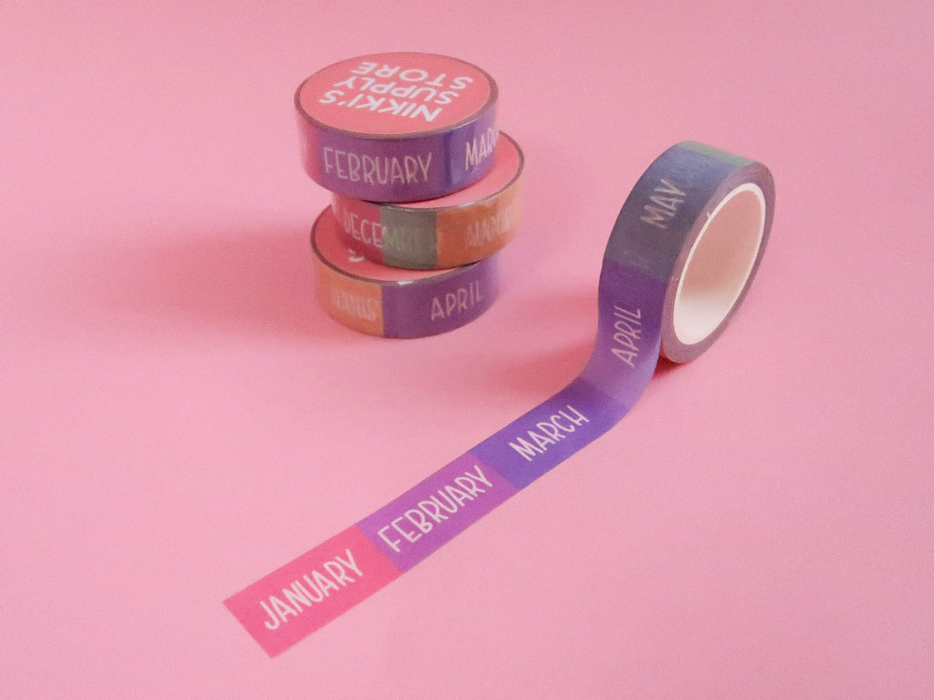 Rainbow Days of the Month Washi Tape