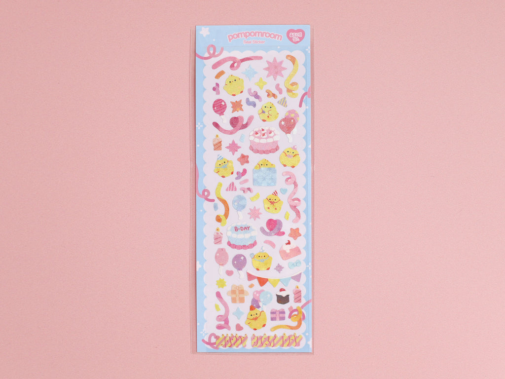 Pastel Party Chicks Stickers