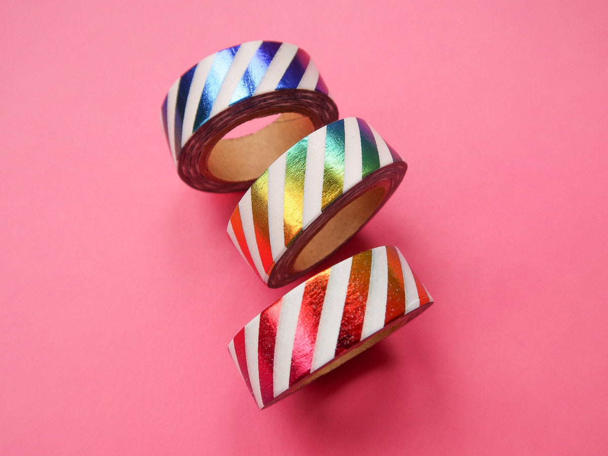 Metallic Rainbow Stripe Washi Tape | Nikki's Supply Store