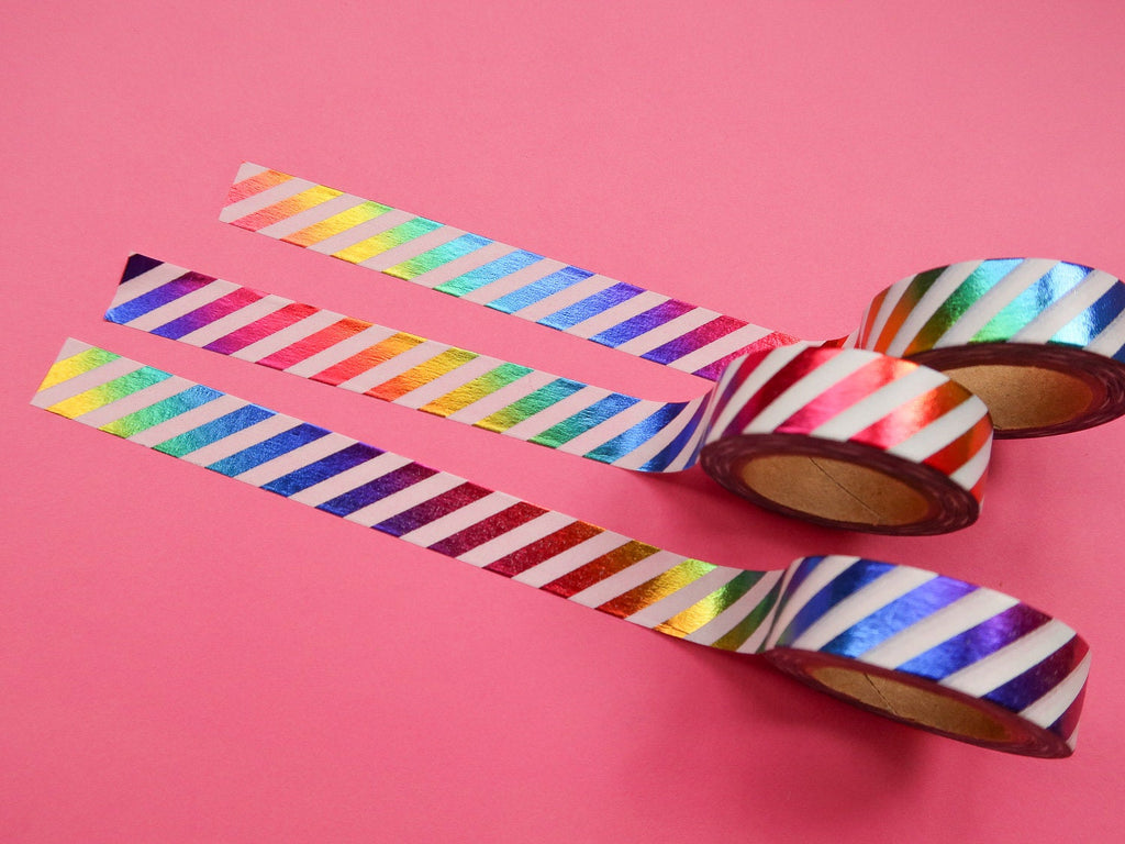 Metallic Rainbow Stripe Washi Tape