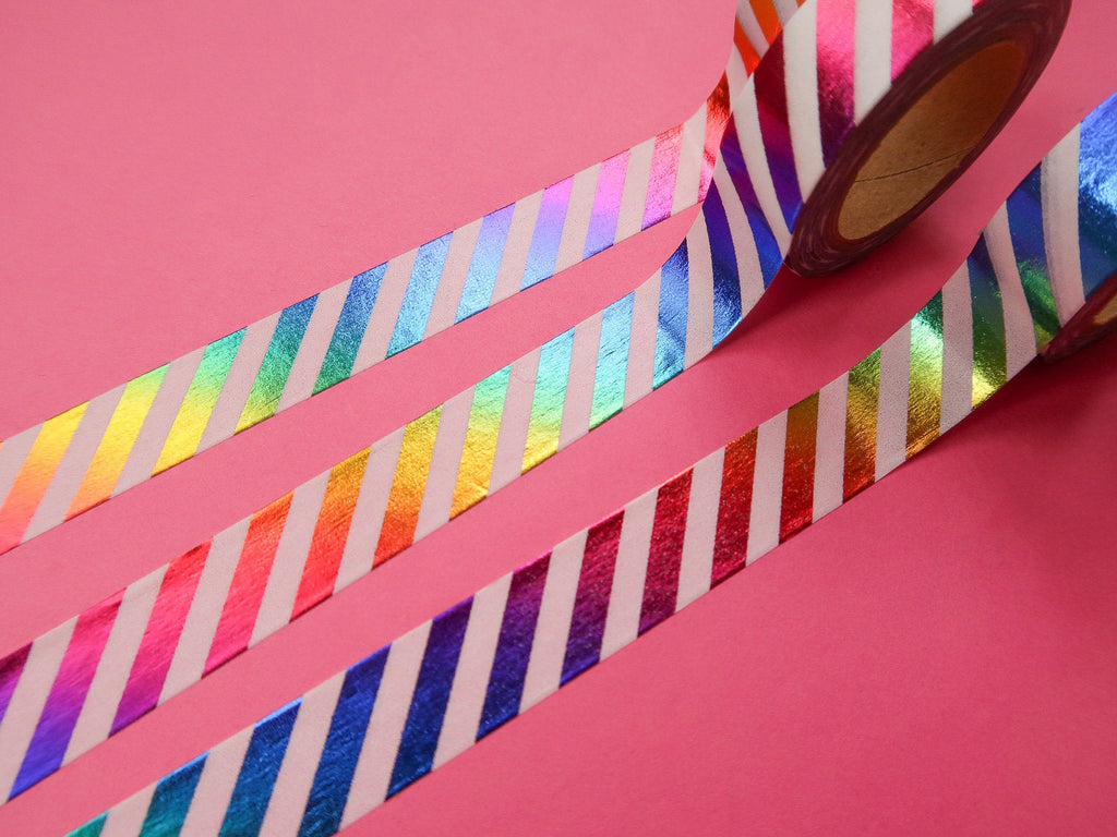 Metallic Rainbow Stripe Washi Tape