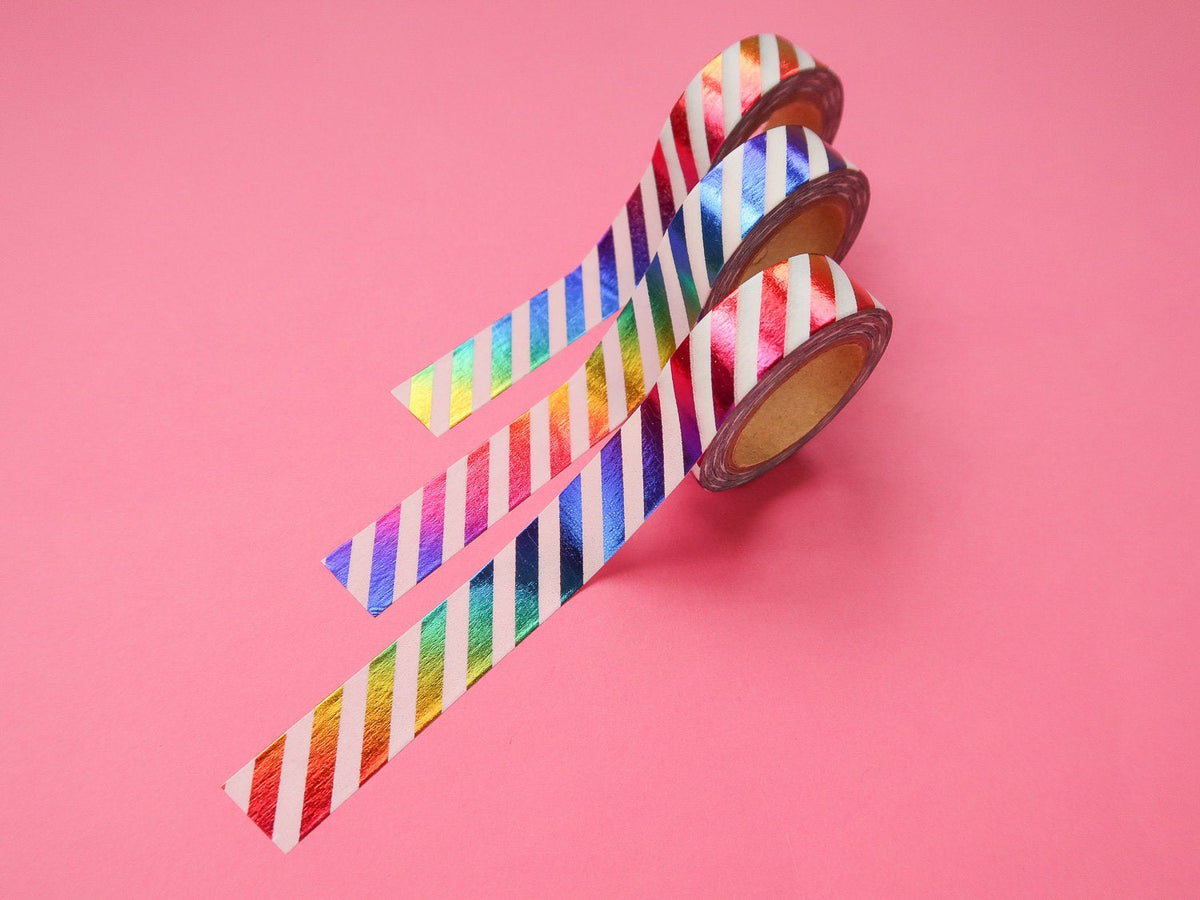 Metallic Rainbow Stripe Washi Tape | Nikki's Supply Store