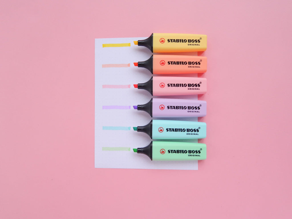 Pack of 6 Stabilo Boss Pastel Highlighters